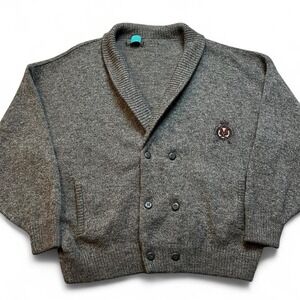 Vintage knitted jockey preppy casual academia cardigan sweater size XXL